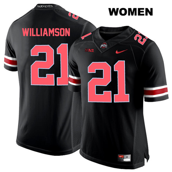 Ohio State Buckeyes Women's Marcus Williamson #21 Red Number Black Authentic Nike College NCAA Stitched Football Jersey EC19W03TZ